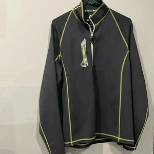 [L]SUNICE  Pullover Mens  Gray Golf Long Sleeve Quarter Zip-NWOT